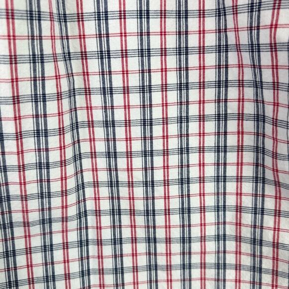 Roper Check Button Down Short Sleeve Shirt Size Large Cotton Red Blue White - Picture 8 of 8